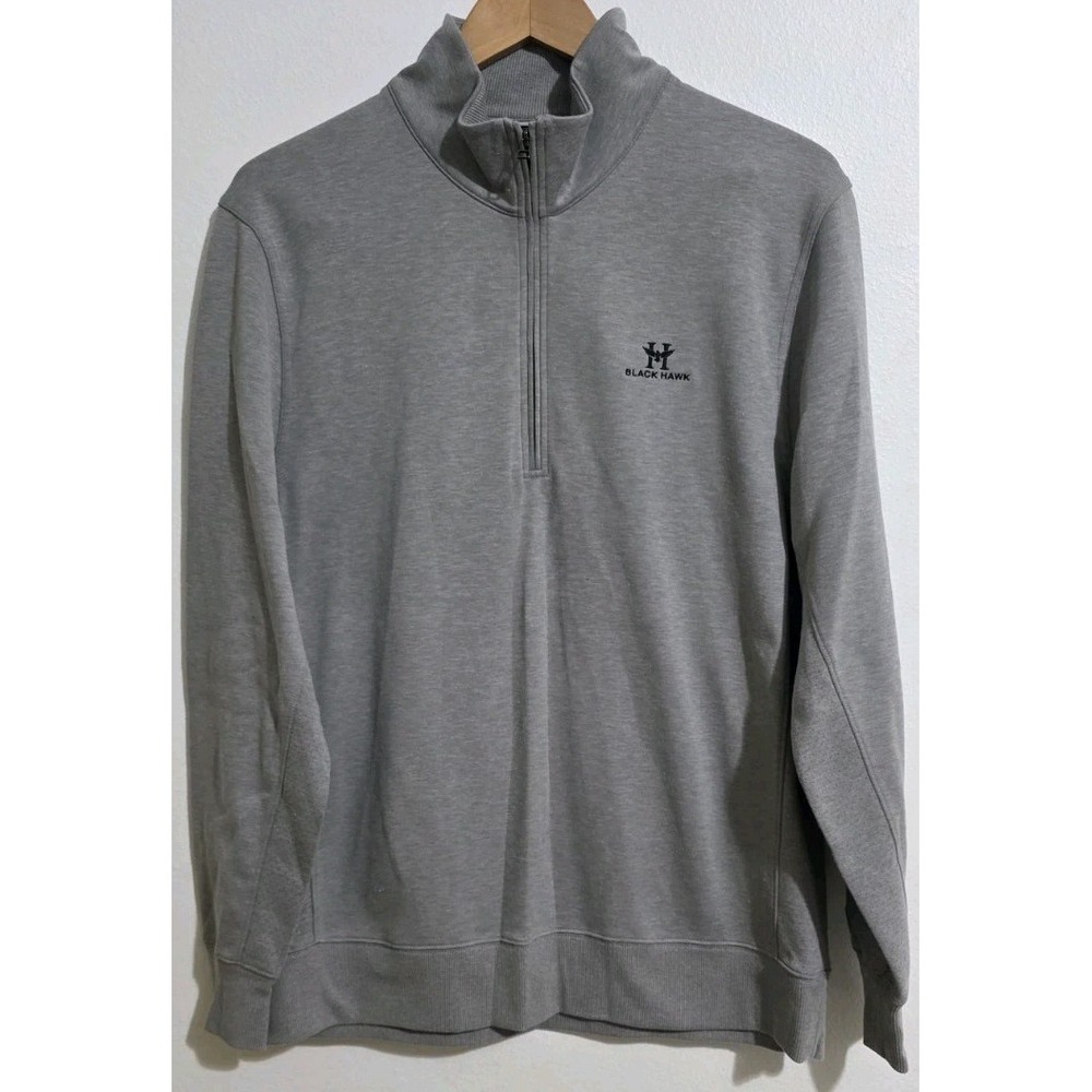 Nike 1/4 Zip Pullover Jacket Mens Sz L Therma Fit Dri-Fit Golf‎ Black Hawk Gray